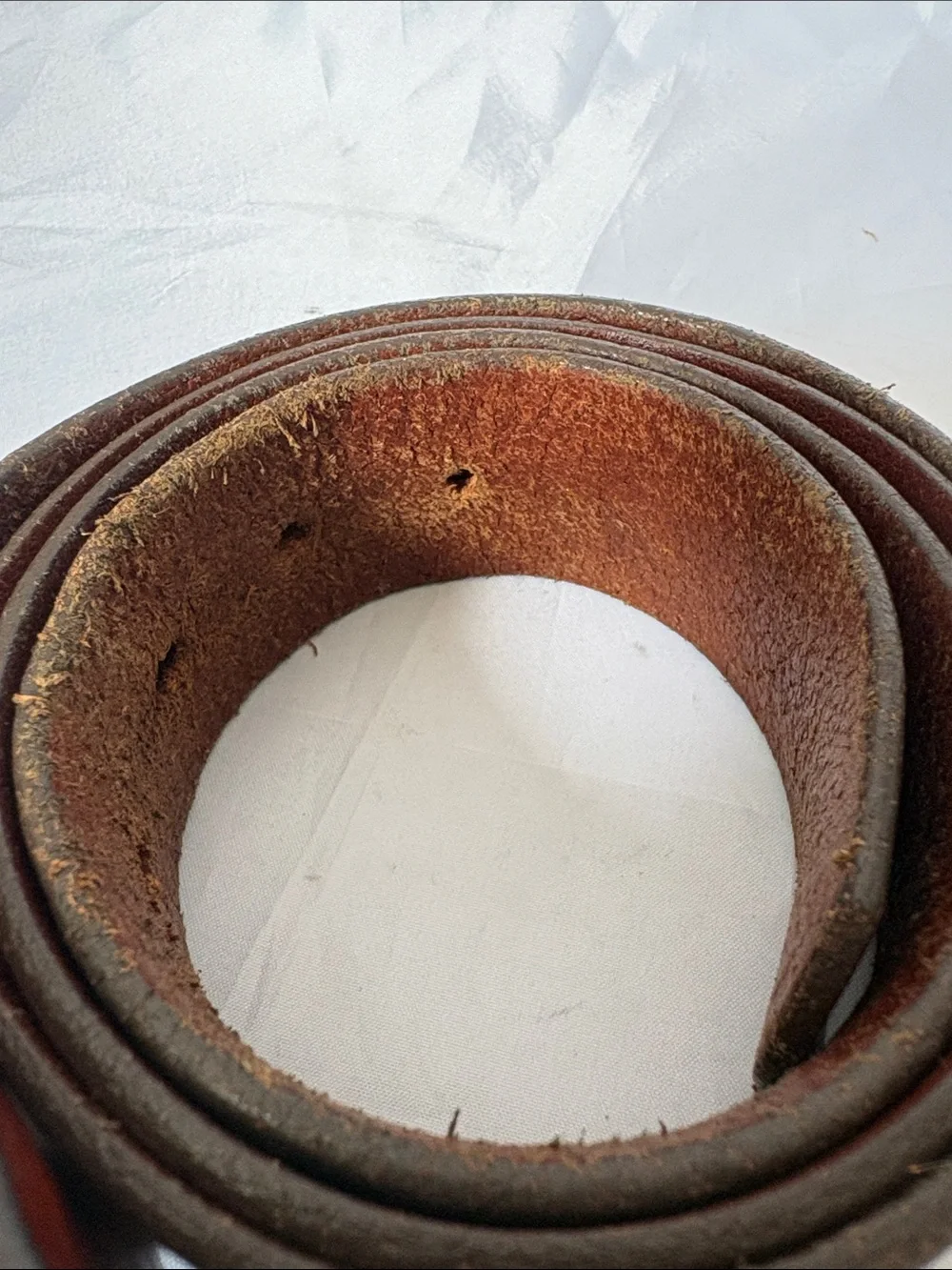 Banana Republic Men's Brown Leather Belt with Brushed Metal Buckle